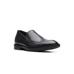Clarks Men Black Leather Slip-On Sneakers