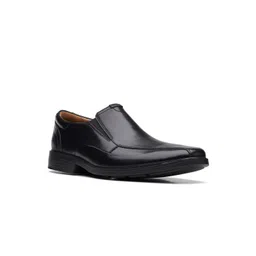 Clarks Men Black Leather Slip-On Sneakers