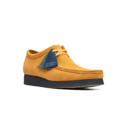 Clarks Men Yellow Colourblocked Suede Slip-On Sneakers