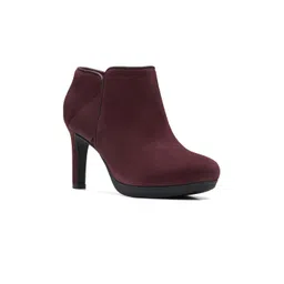 Clarks Women Burgundy Solid Regular Boots