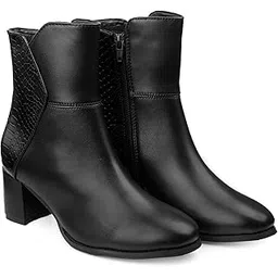 Classic Chunky Heel Ankle Boots for Women – Round Toe, Soft