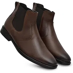 Classic Men's Chelsea Boots, Black Leather, Ankle Length, Slip-on Style with Elastic Side Panels, Casual Business Wear