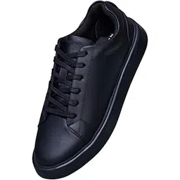Classic Solid Sneakers for Men | Lace-Up Casual Shoes for Men | Lightweight and Comfortable | Trendy and Stylish | Walking Sneakers for Men