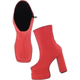 Classy Trendy Comfortable ankel Length Block Heel Zipper Boots for Womens & Girls