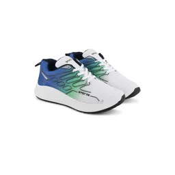 COGS Men Blue & Green Pattern Mesh Sports Shoes