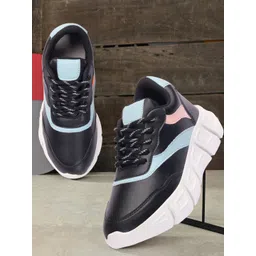 Colo Women Colourblocked Contrast Sole Sneakers