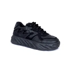 Colourkicks Black Casual Manmade Leather Sneakers