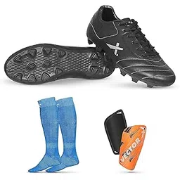 Combo of Dynamic 2.0 Shoe, Pair of Shin Guard & Pair of Stockings Football Kit Green (Dynamic Combo