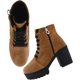 Comfortable Alluring Extra Cushion Inner Sole Ankle Boot with Block Heels for Womens and Girls