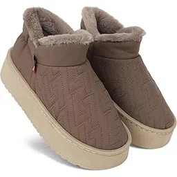 Comfortable Home Indoor/Outdoor Winter Fur Snow Boot |Womens Slip on Thick Sole Shoes