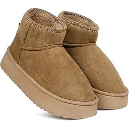 Comfortable Indoor/Outdoor Winter Snow Boot |Womens Slip on Shoes |Girls Winter Fur Shoes