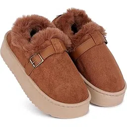Comfortable Indoor/Outdoor Winter Snow Boot |Womens Slip on Winter Fur Shoes