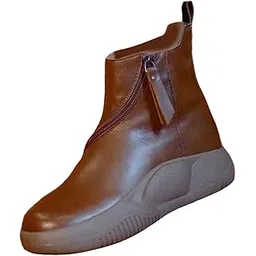 Comfortable Short Boots Women Shoes Ankle Boots with Zipper for Women Gifts 8 Brown