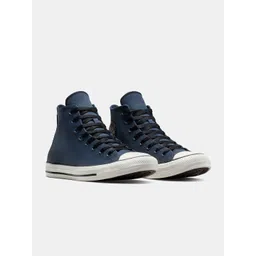 Converse Unisex Textured Leather Contrast Sole Mid-Top Sneakers