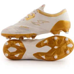 CR7 White PU Turf and Hardground TPU Sole Lightweight Football Shoes For Men