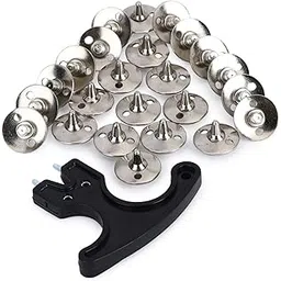 Cricket Shoe Spare Spikes with Spanner for Men Boys Full Metal Replaceable Nails | Pack of 24 Pieces Tighter Key Made of Metal