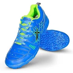 Cricket Shoes for Men and Women, Blue and Green, Leather, Mid Top, Lace-Up, Numeric 10 UK