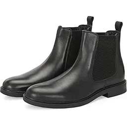 Daniele – Black Full‑Grain Leather Chelsea Boots for Men | Handmade Casual Leather Boots | Black TPR Sole | Slip‑On Daily Wear Shoes