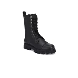 Delize Black High-Top Block Heeled Boots