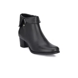 Delize Black Mid-Top Block Heeled Boots