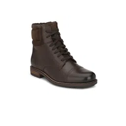 Delize Men Brown Solid Leather Boots