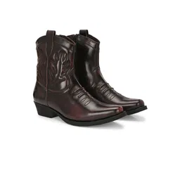 Delize Men Cowboy Ankle Cuban Heel Boots