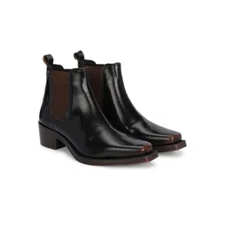 Delize Men Square Toe Mid Top Chelsea Boots