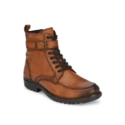 Delize Men Tan Ankle-Length Boots