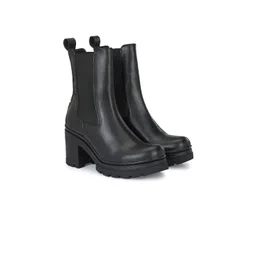 Delize Women Black Solid Chelsea Boots