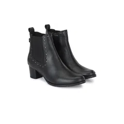Delize Women Black Solid Chelsea Boots