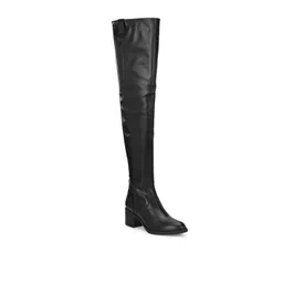 Delize Women Black Solid Heeled Boots