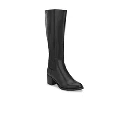 Delize Women Black Solid Heeled Boots