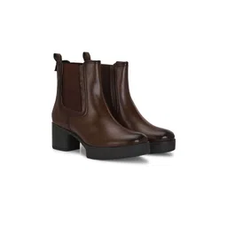 Delize Women Casual Block-Heeled Chelsea Boots
