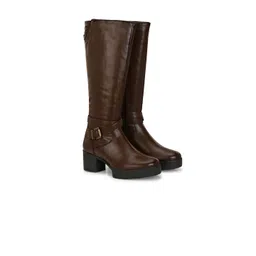 Delize Women Mid Heel Western Knee Length High Boots