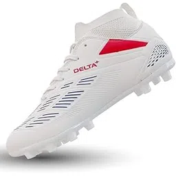 Delta+ High-Ankle Embossed PU Leather Lightweight Football Boots – Ultimate Support, Grip & Performance