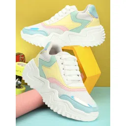 Denill Women Colourblocked Lace Up Sneakers