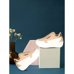 Denill Women Colourblocked Lace-Ups High-Top Sneakers