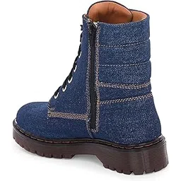 Denim Edit - Blue Denim Women Ankle lace up Boots