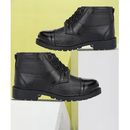 DMS Ncc Police & Security Guard Light Weight Genuine Leather Boots For Men