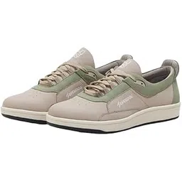 Dogs 201 Classic Sneakers for Men | Taupe & Olive Colourblocked Lace-Up Shoes | 5-Layer Ergonomic Insole | Fashion Footwear for Daily & Smart Casual Wear