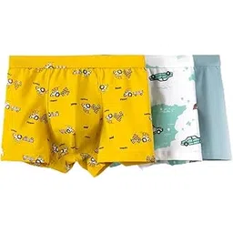 Dorakitten Boy Boxer Brief Cotton 3 Pairs Car Pattern Breathable Stretch Fashion Elastic Modern Trunk Boxer Sport