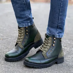 DRAGON Leather Boots for Bikers Riders Trekking Trail & Hiking with Fur Lining Boots For Men