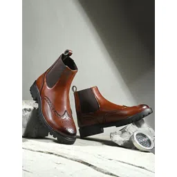 DressBerry Trendy Tan Stylish Casual Chelsea Boots