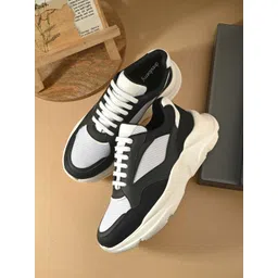DressBerry Women Solid Lace-Ups Chunky Sneakers Casual Shoes