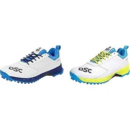 DSC Jaffa 22 Cricket Shoes for Men and Boys UK-10 White/Lime-Yellow & DSC Jaffa 22 Cricket Shoes for Men and Boys Uk-10 White-Navy