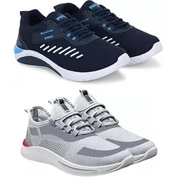 Dual Pack Men’s Sports Shoes – Soft Comfort Running Shoes Multi