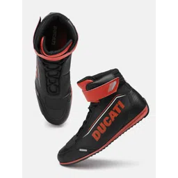 Ducati Men Brand Logo Print Mid-Top Sneakers