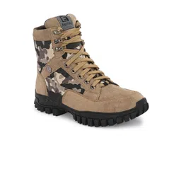 Eego Italy Men Printed Leather High-Top Hiking Boots