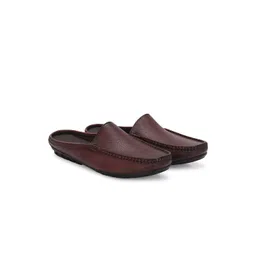 Egoss Men Round Toe Lightweight Leather Mule Sneakers