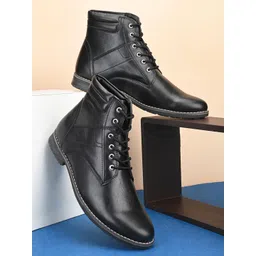 El Paso Men Black Flat Boots
